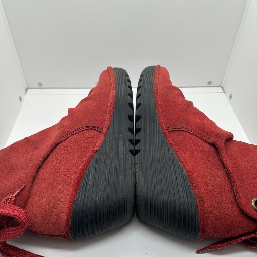 Fly London Yama Platform Wedge Ankle Boots Red Suede Leather Size EU 37 - Picture 5 of 12